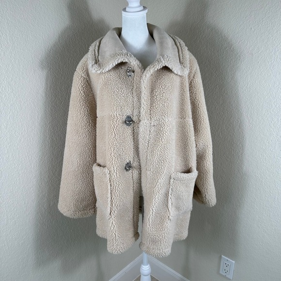 We11done Other - We11done Reversible Sherpa Faux Suede Coat Unisex OS Beige Streetwear Oversized